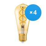 Confezione Multipack 4x Ledvance Vintage 1906 LED E27 Pera Oro 4W 300lm - 820 Bianco Molto Caldo | Sostitua 25W