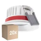 Confezione Multipack 20x Ledvance Faretti LED Fire Rated Aluminium Bianca 8W 640lm 36D - 927 Bianco Molto Caldo | Ritaglio 68mm - IP65 - Miglior resa cromatica - Dimmerabile