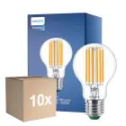 Confezione Multipack 10x Philips MASTER LED Bulbo Ultra Efficient E27 Pera Chiara 5.2W 1095lm - 830 Luce Calda | Sostitutiva 75W