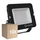 Confezione Multipack 10x Ledvance Proiettore LED Compatto Nero 50W 5000lm 100D - 865 Luce del Giorno | IP65 - Simmetrico 